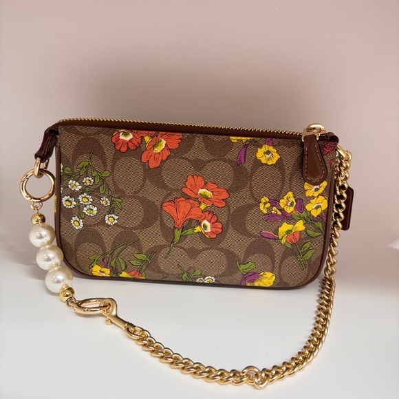 Coach Nolita 19 In Signature Canvas With Floral Print CR828 with Pearl extender - Picture 3 of 8